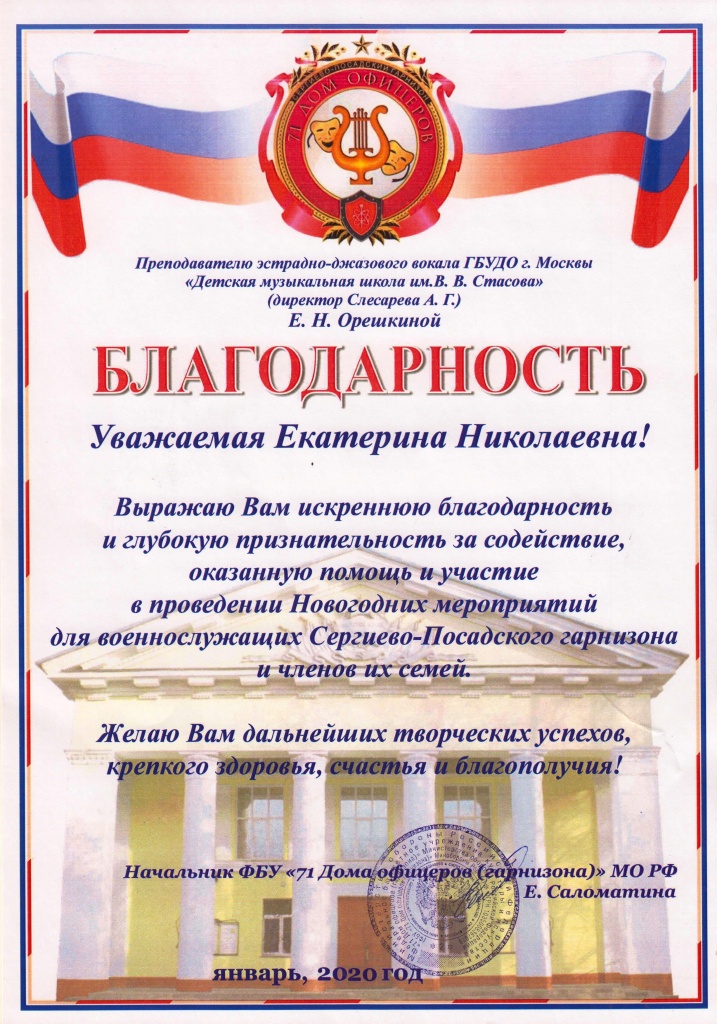 Благодарности 2020