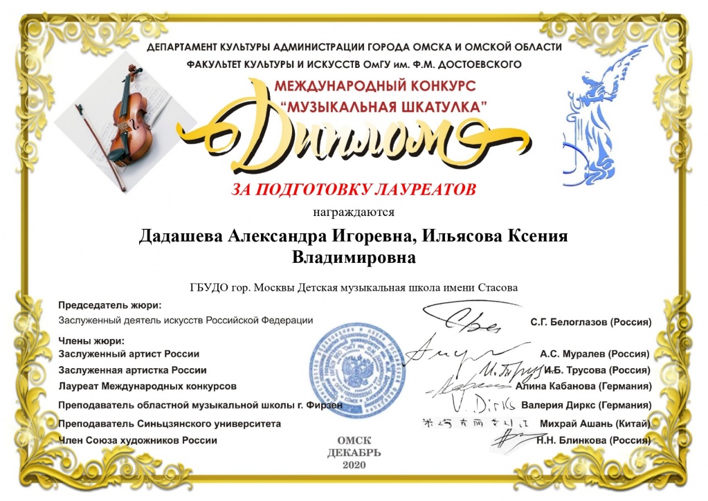 Благодарности 2020