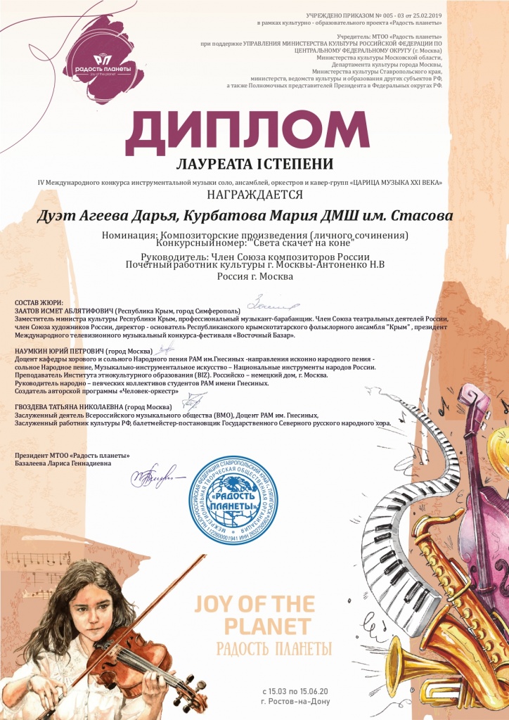 Дипломы и грамоты 2020